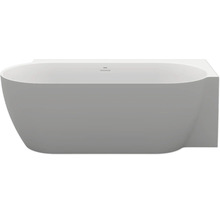 Volně stojící nástěnná vana Ravak s oválným vnitřním tvarem a přepadovou štěrbinou.