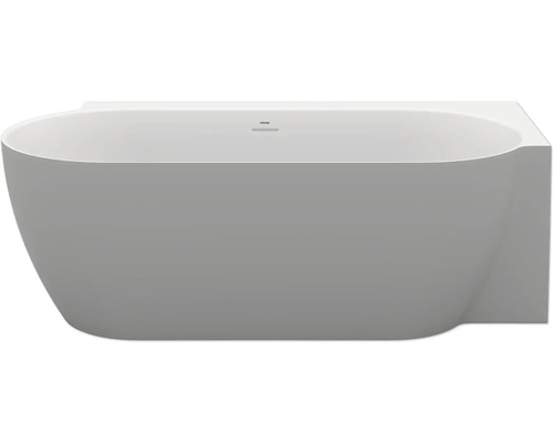 Volně stojící nástěnná vana Ravak s oválným vnitřním tvarem a přepadovou štěrbinou.