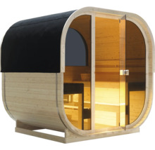 Sudová sauna ze dřeva s prosklenými dveřmi