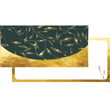 Abstraktní design s motivem listů a zlatou texturou