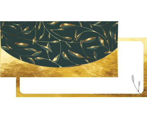 Abstraktní design s motivem listů a zlatou texturou