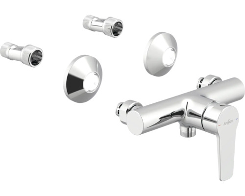 Nástěnná sprchová baterie s S-přípojkami a růžicemi