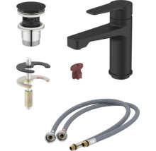 Baterie, odtoková souprava, montážní nástroj a flexibilní připojovací hadice pro umyvadlo