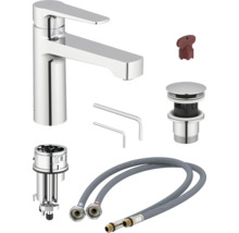 Umyvadlová baterie s montážním příslušenstvím a připojovacími hadicemi