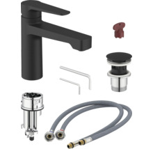 Umyvadlová baterie v černé barvě s příslušenstvím