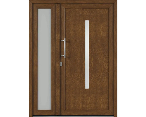 Vchodové dveře s bočním dílem a skleněnými vložkami