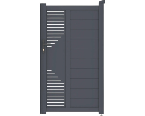 Hliníková zahradní branka s horizontálními liniemi