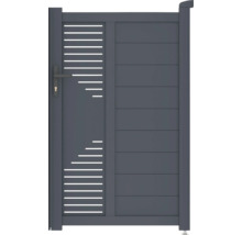 Zahradní branka s vodorovnými lamelami a rukojetí