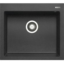 Černý granitový dřez s odtokovou armaturou