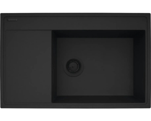 Černý kuchyňský dřez s odkapávací plochou