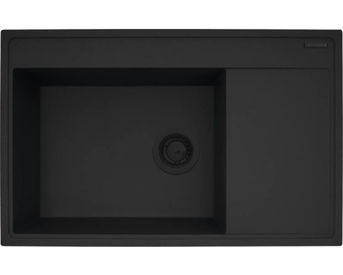 Černý kuchyňský dřez s odkapávací plochou