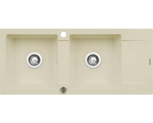 Dřez Pyramis MIDO 500 ivy moka 070090601 Dřez se dvěma mísami a odkapávací plochou