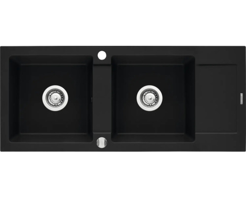 Dvojitý granitový dřez s odkapávací plochou