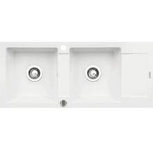 Dřez se dvěma vanami a odkapávací plochou