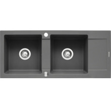 Dřez se dvěma komorami a odkapávací plochou