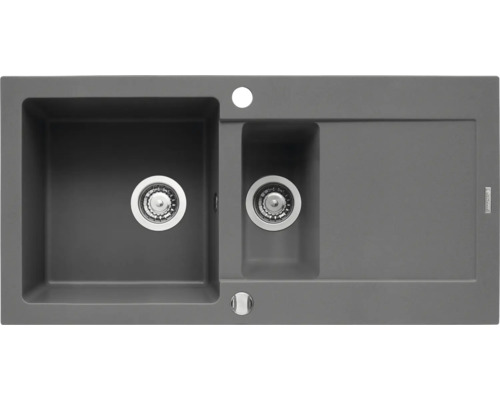 Dřez Pyramis MIDO 500 šedá 070089901 Dřez se dvěma komorami a odkapávací plochou