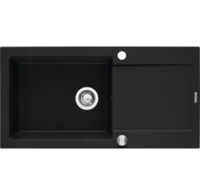 Černý dřez s odkapávací plochou