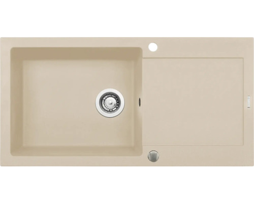Béžový kuchyňský dřez s odkapávací plochou