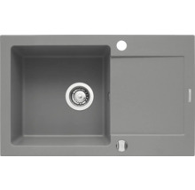 Šedý dřez s odkapávací plochou