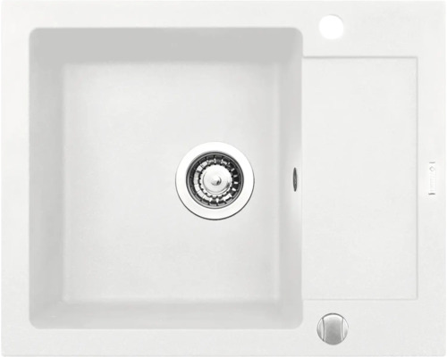Dřez Pyramis MIDO 500 bílá 070088601 Dřez s odkapávací plochou a sítkovým ventilem