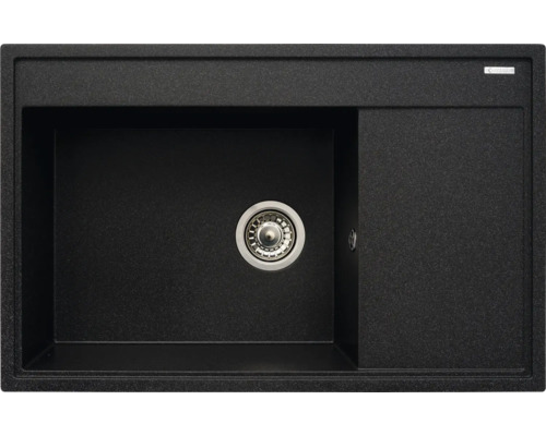 Dřez Pyramis CAMEA 500 granit černý 070074301 Černý kuchyňský dřez s odkapávací plochou