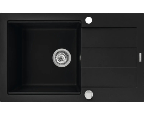 Černý kuchyňský dřez s odkapávací plochou