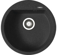 Kulatý granitový kuchyňský dřez s odtokem a logem Pyramis