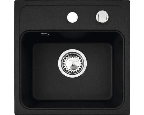 Dřez Pyramis CAMEA 400 granit černý 070013501 Černý granitový kuchyňský dřez se sítkem