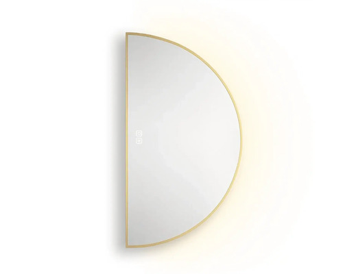 Půlkruhovité zrcadlo s osvětlením