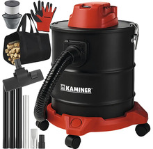 Vysavač na popel s příslušenstvím, jako je filtr, rukavice, taška a trysky