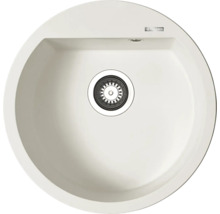 Kulatý kompozitní kuchyňský dřez s odtokem