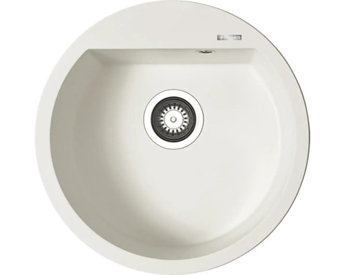 Dřez Pyramis ALAZIA 510 bílá 079810111 Kulatý kompozitní kuchyňský dřez s odtokem