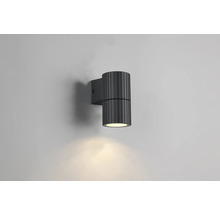 Tmavé nástěnné svítidlo s žebrovaným stínidlem