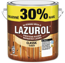 Lazurol lazura na dřevo v kovovém kbelíku s nápisem 30 procent obsahu navíc