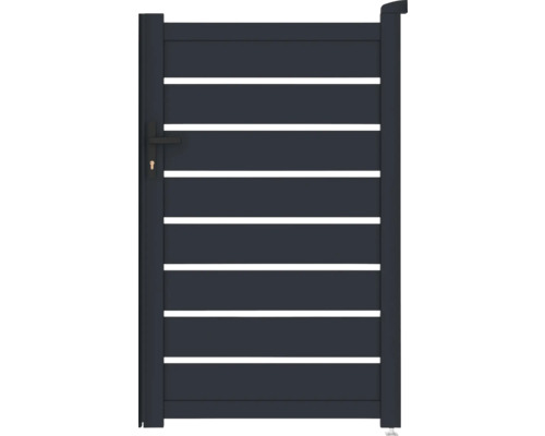 Branka G21 Reno 100x158 cm pravá Hliníková zahradní branka s vodorovnými lamelami a klikou