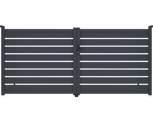 Hliníková zahradní branka s vodorovnými lamelami