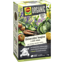 Balení univerzálního organického hnojiva s ovčí vlnou od společnosti Compo, 2 kilogramy