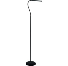 Černá LED stojací lampa s flexibilním krkem pro vnitřní použití