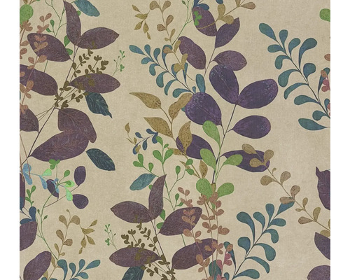 Vliesová tapeta s květinovým vzorem listů a úponků.