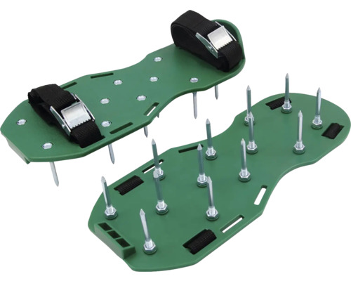 Provzdušňovací boty na trávník s nastavitelnými popruhy a hroty