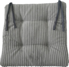 Šedý manšestrový sedák s vázacími pásky