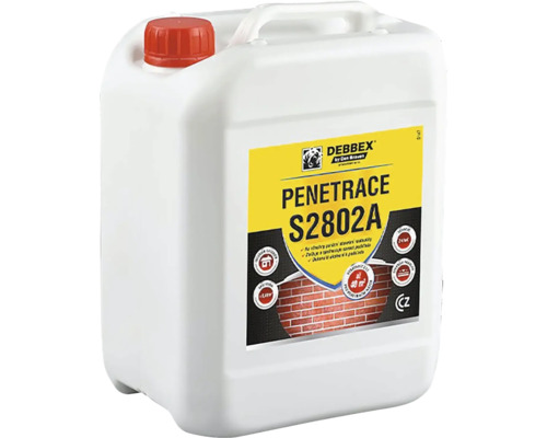 Hloubkový penetrační nátěr Debbex Penetrace S2802A v bílé plastové nádobě s červeným víkem