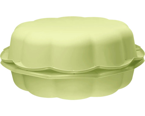 Pískoviště mušle 94 x 91 x 22 cm zelené Pískoviště z plastu s víkem