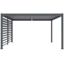 Kovový zahradní altán s lamelovou stěnou