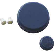 Modré víko a dva bílé ventily