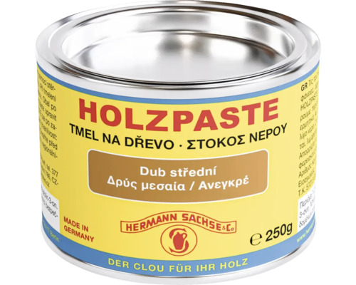 Tmel na dřevo Hermann Sachse a Co, dub střední, 250 gramů, vyrobeno v Německu.