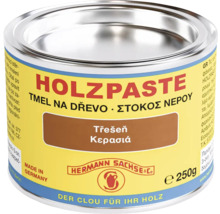 Tmel na dřevo Hermann Sachse pro opravu poškozeného dřeva v odstínu třešeň, dóza o hmotnosti 250 gramů.