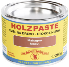 Tmel na dřevo Hermann Sachse a Co mahagon, dóza 250 gramů, Hermann Sachse a Co Logo, Pečeť Vyrobeno v Německu.