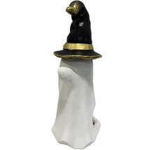 Dekorativní figurka ducha s kloboukem čarodějnice na Halloween