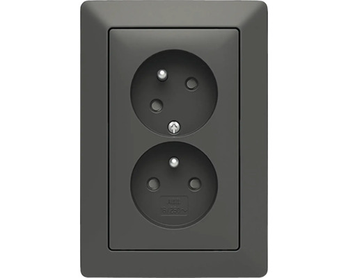 Dvojitá zásuvka pro montáž na stěnu